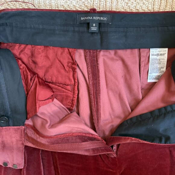 Banana Republic Women's Red Velvet Slacks - Picture 3 of 3